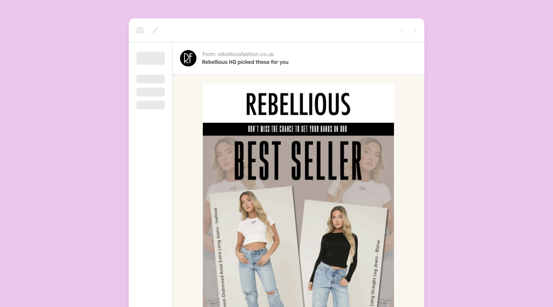 Rebellious Fashion best seller email