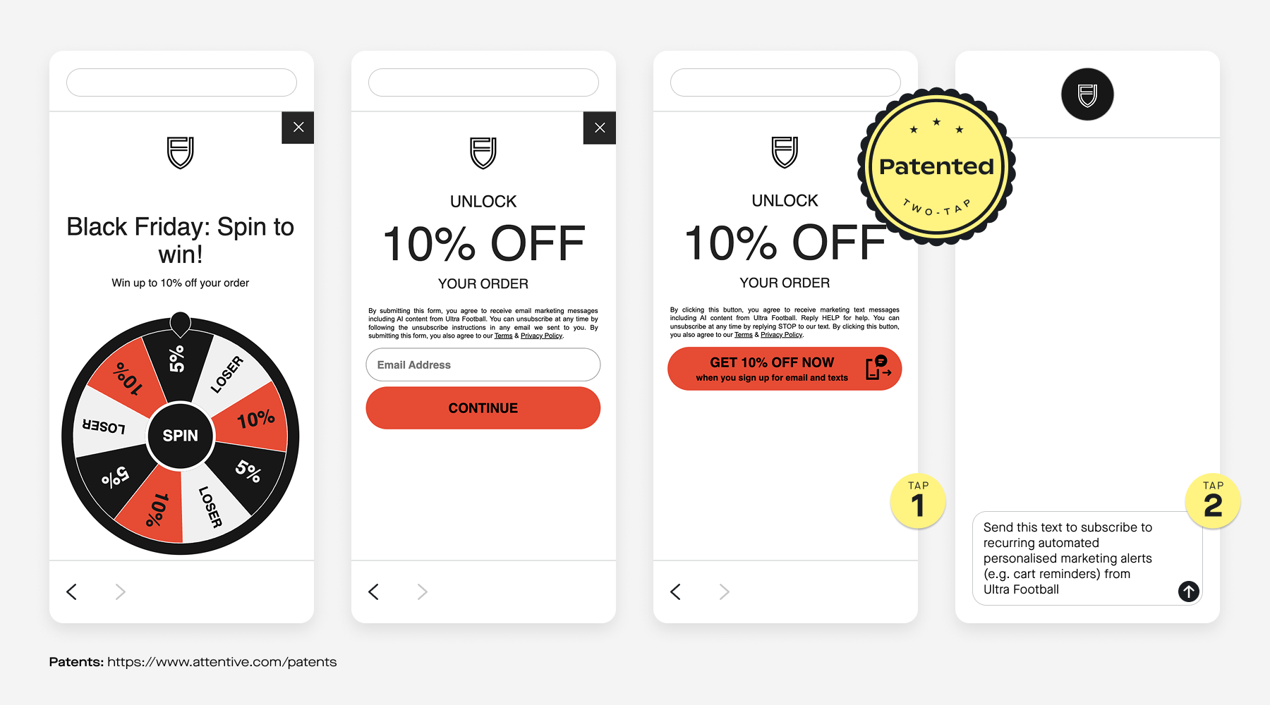 Ultra Football's sign-up unit