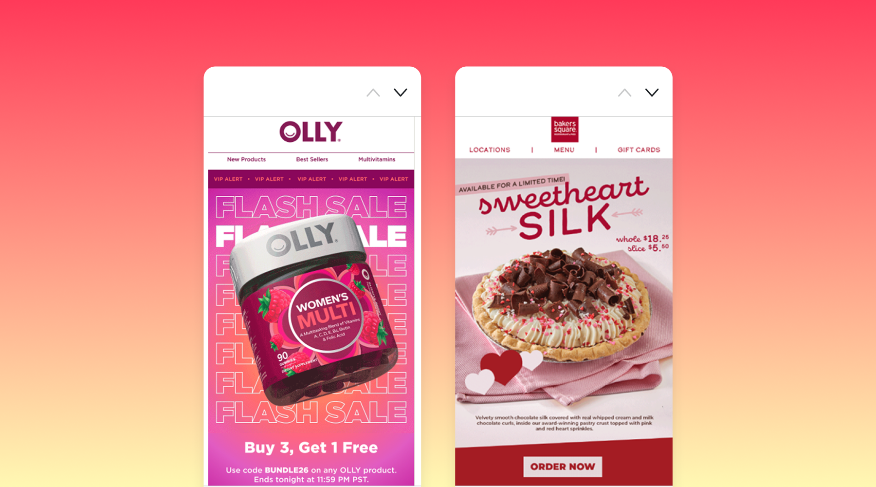 Example of emails for February 