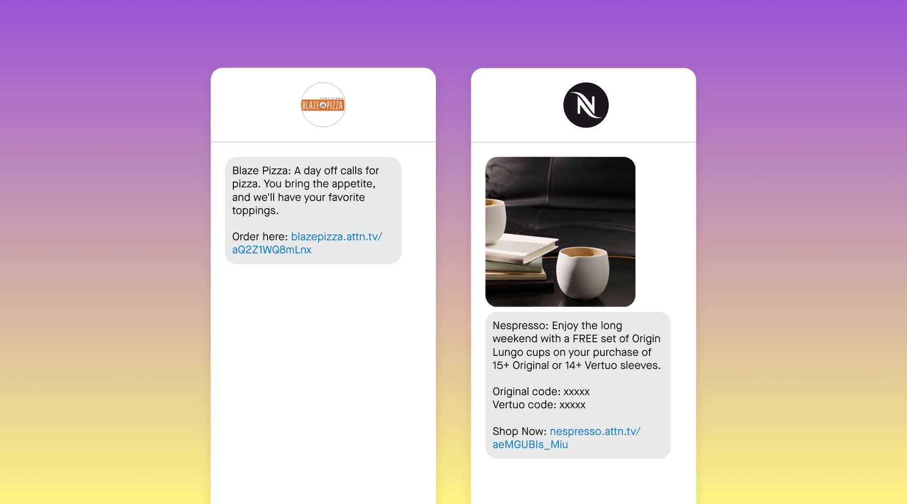 Text message examples of long weekend sales campaigns