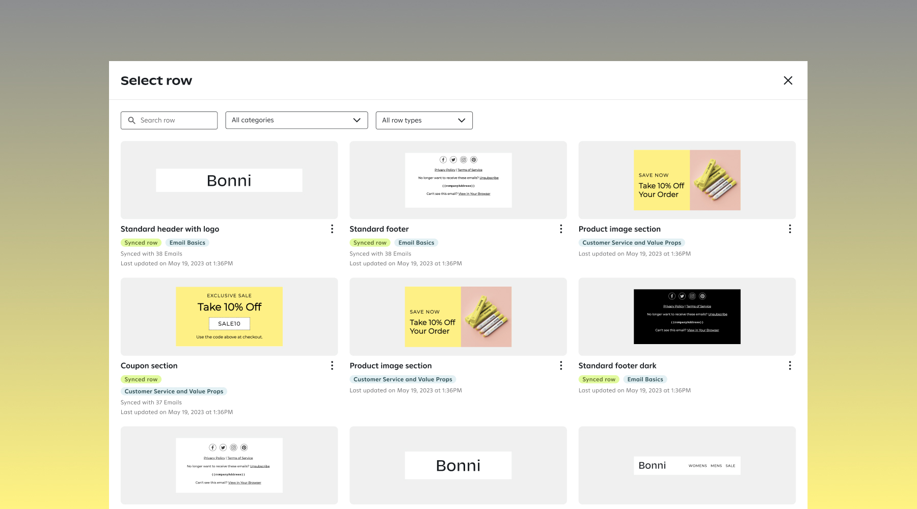 Attentive's row-based design library