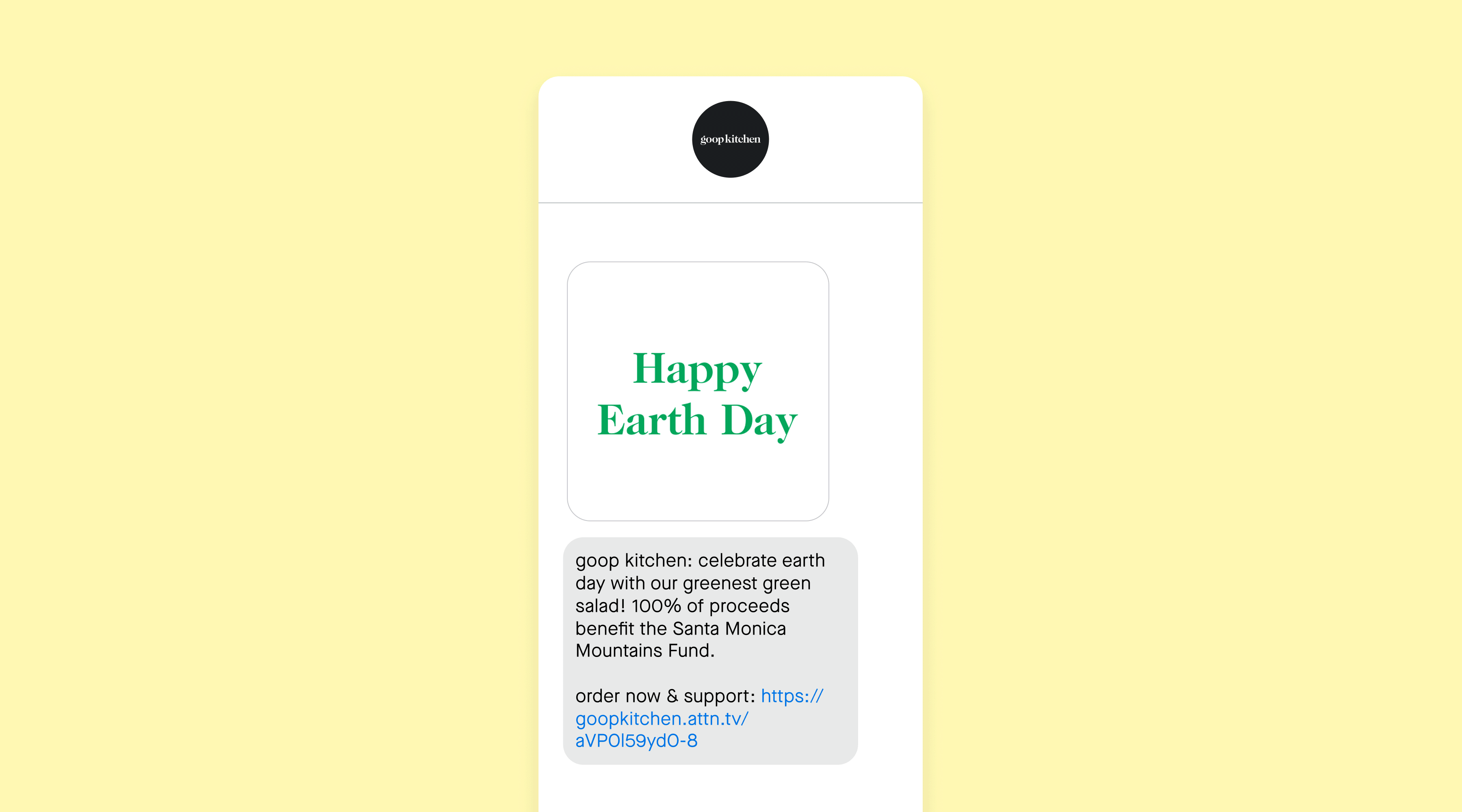 goop kitchen earth day campaign example 