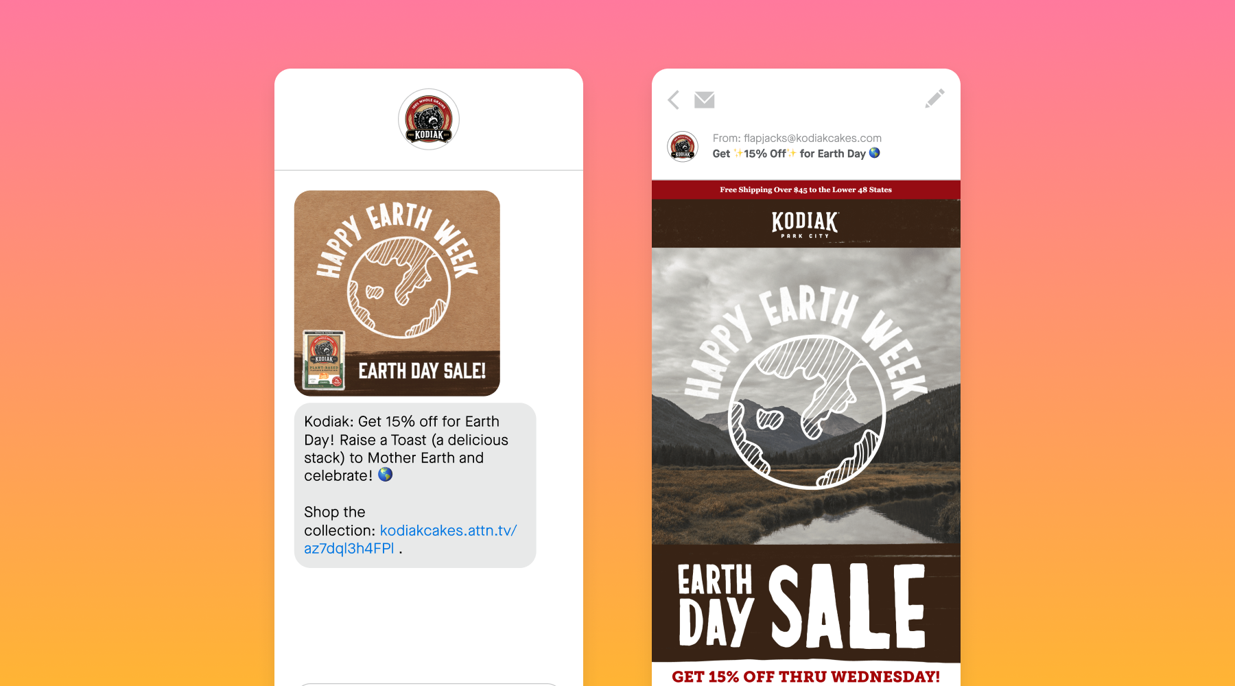 Kodiak MMS and email example for Earth Day