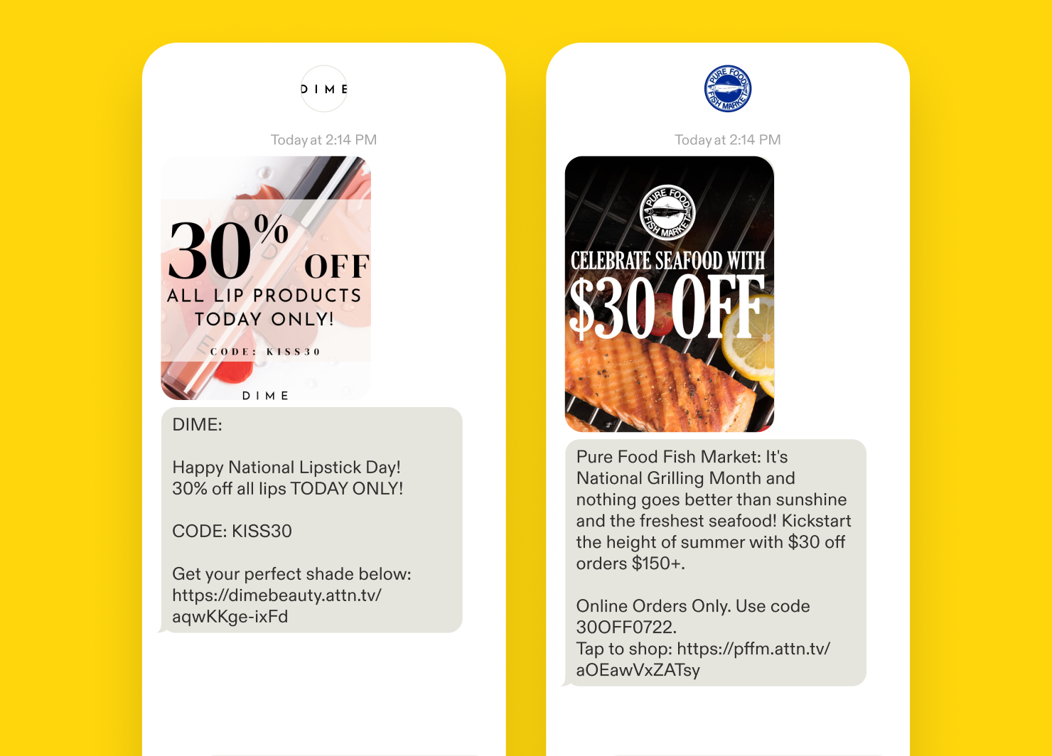 SMS examples of July campaign ideas