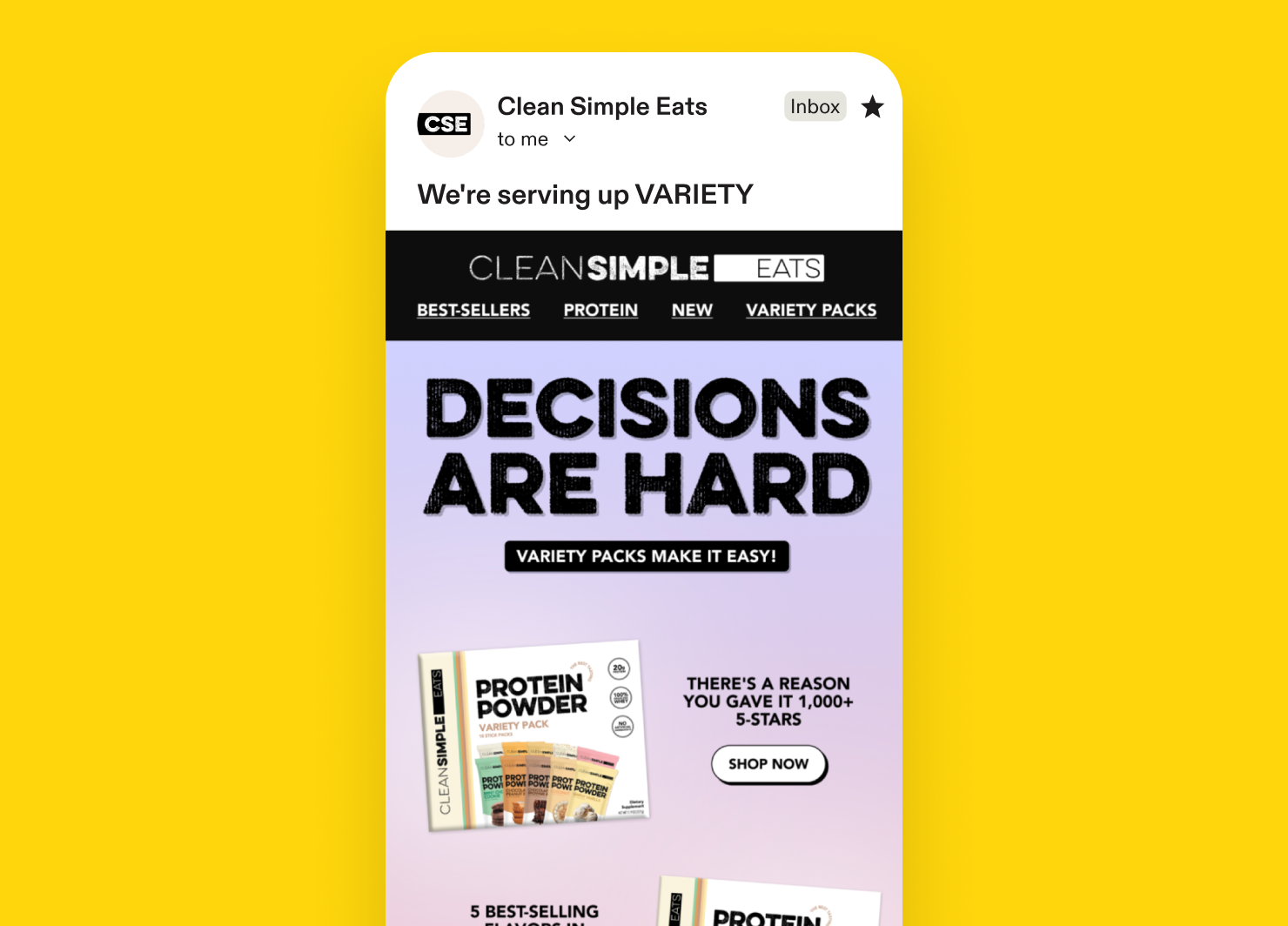 Session abandonment email example: Clean Simple Eats