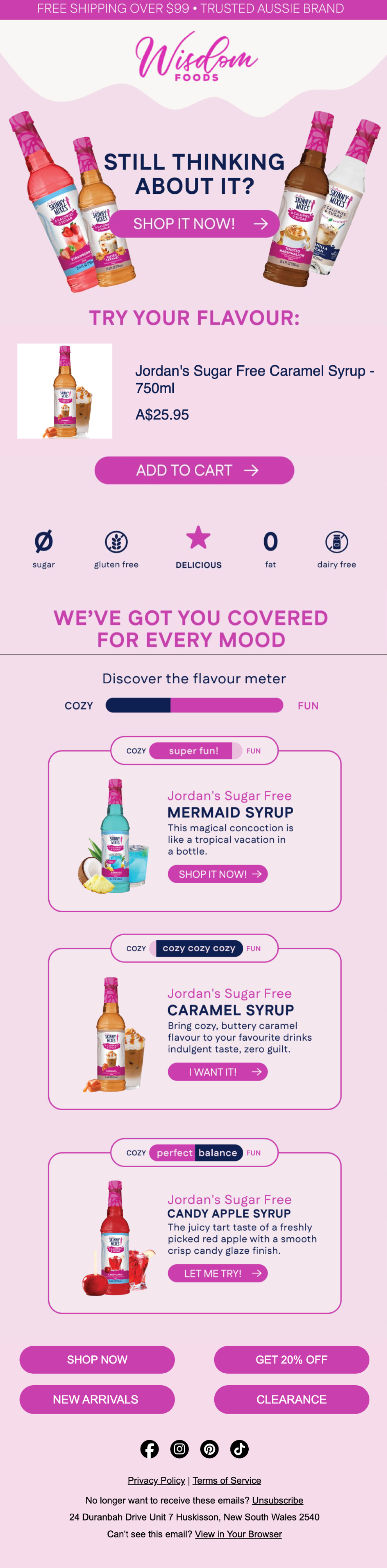 Browse abandonment email example: Wisdom Foods
