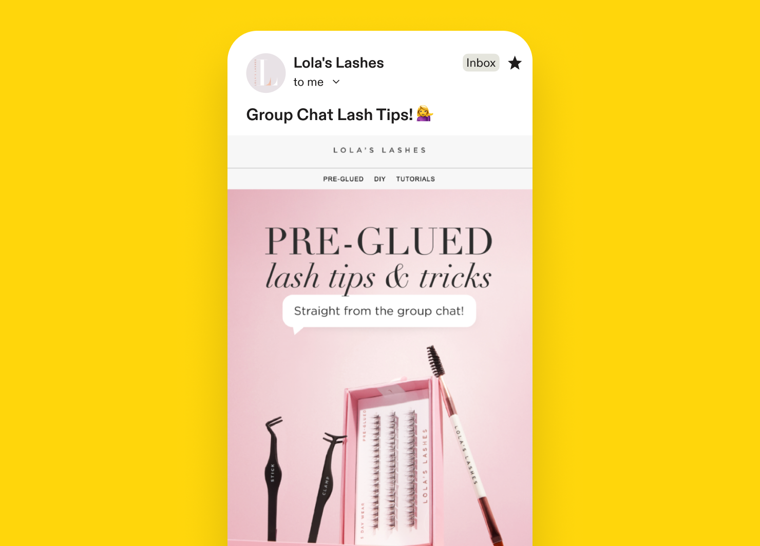 Post-purchase email: Lola's Lashes
