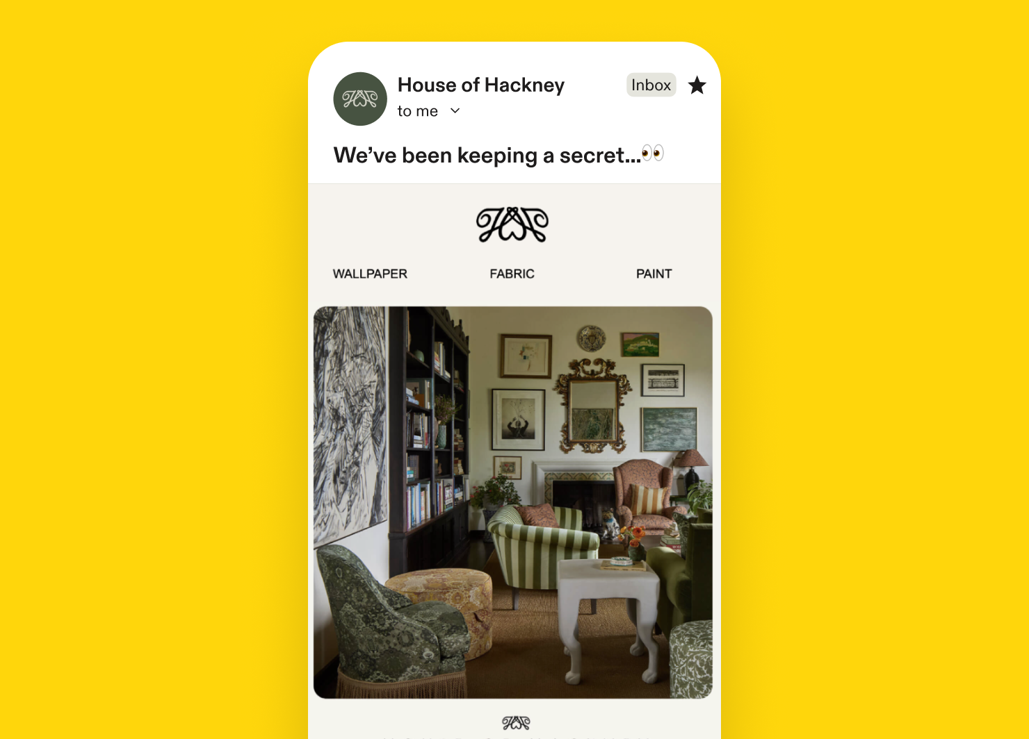 Product launch email example: House of Hackney