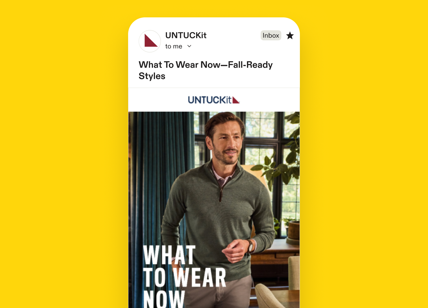 Seasonal email example: UNTUCKit