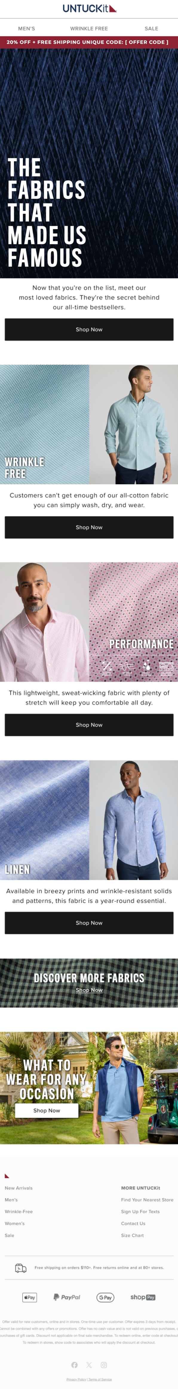 Product education email example: UNTUCKit