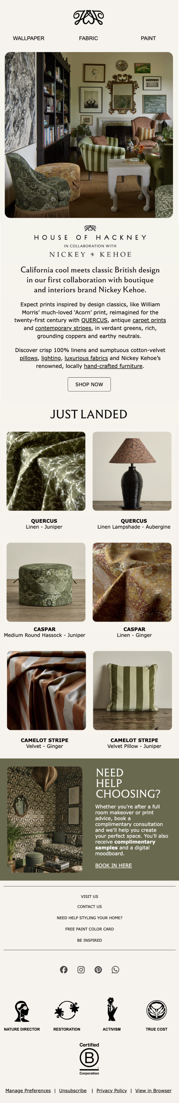 Product launch email example: House of Hackney