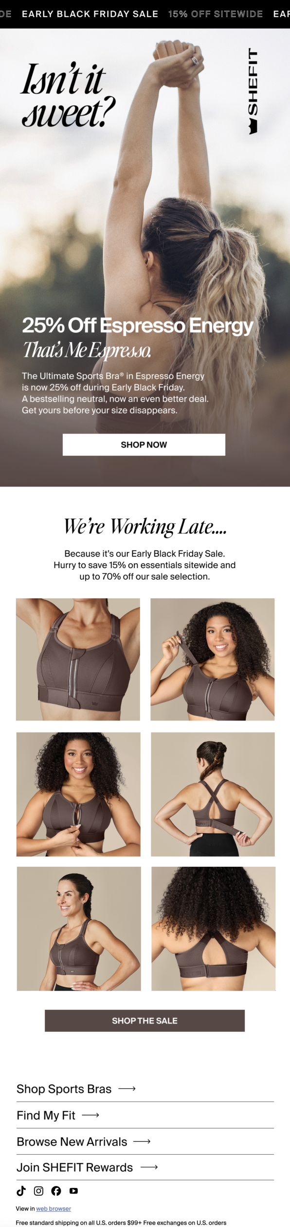 Price drop email example: Shefit