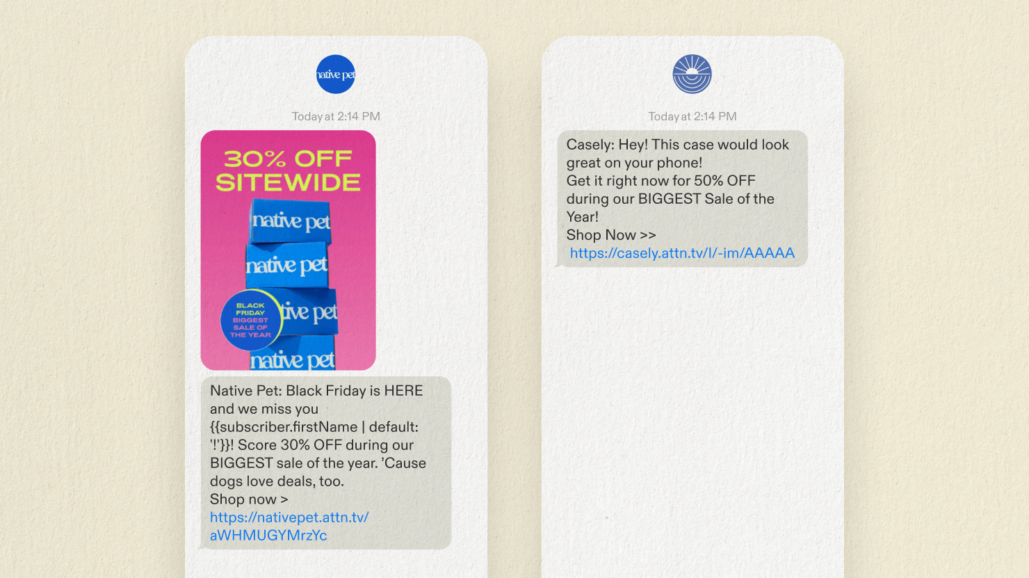BFCM SMS campaign examples