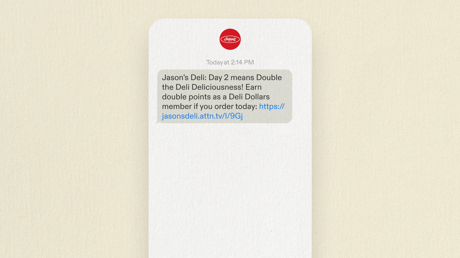 BFCM loyalty SMS campaign example