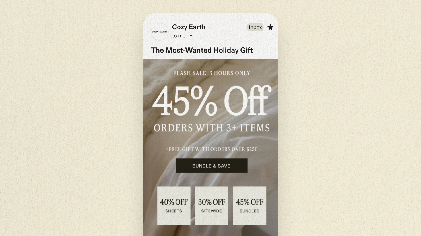 BFCM flash sale email campaign example