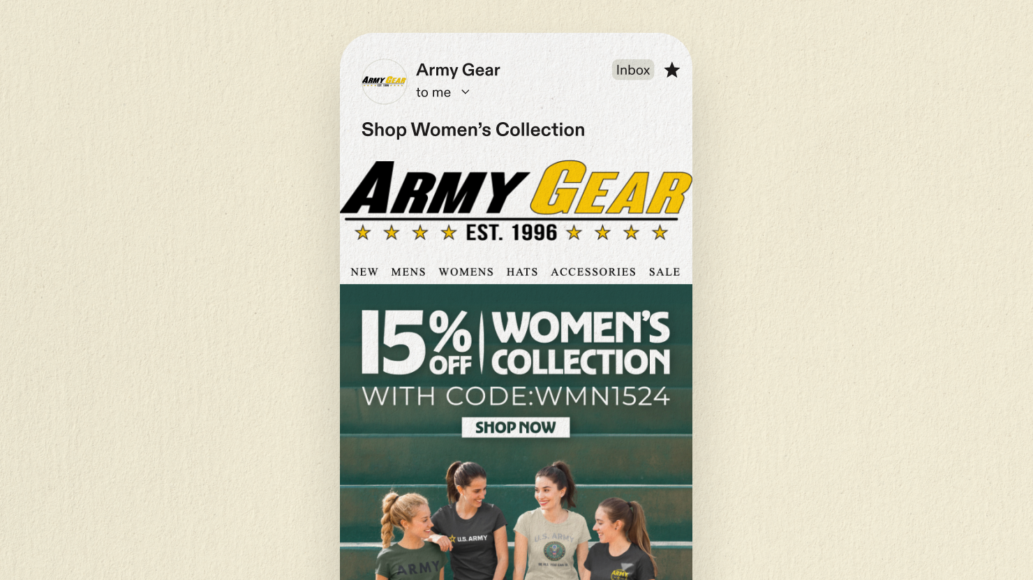 BFCM category segment email campaign example