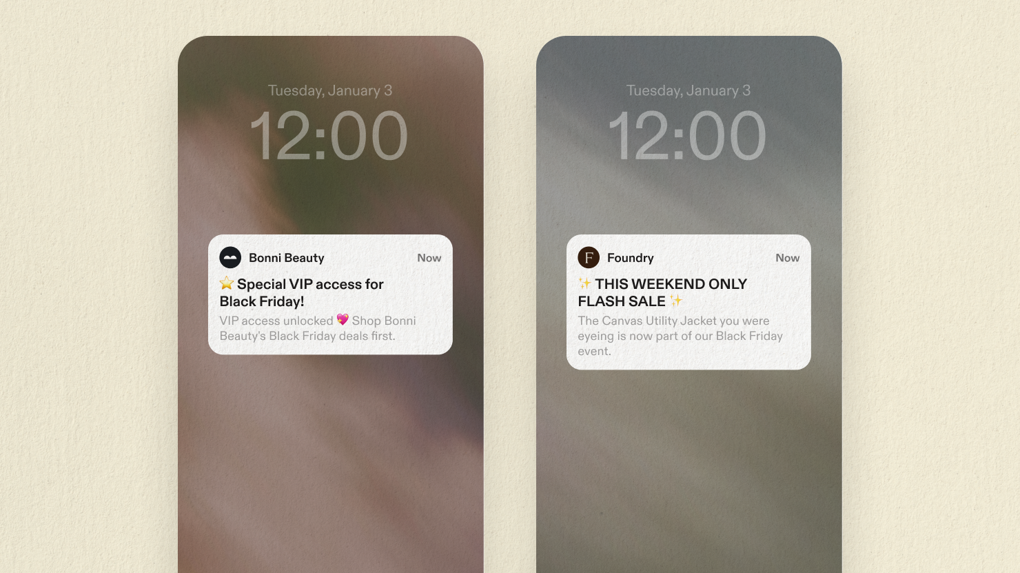 BFCM push notification campaign examples