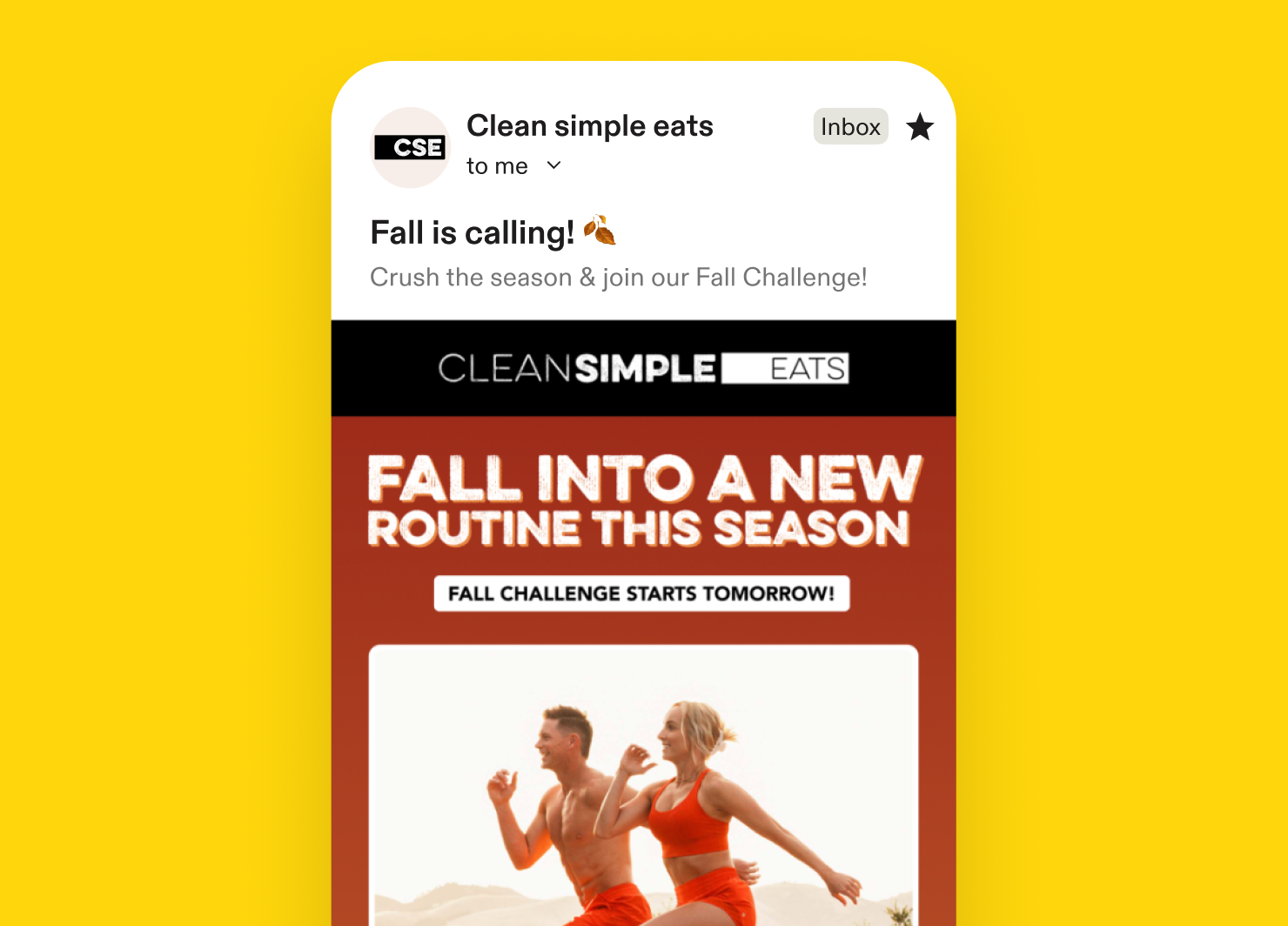Fall seasonal email sent around customer moments