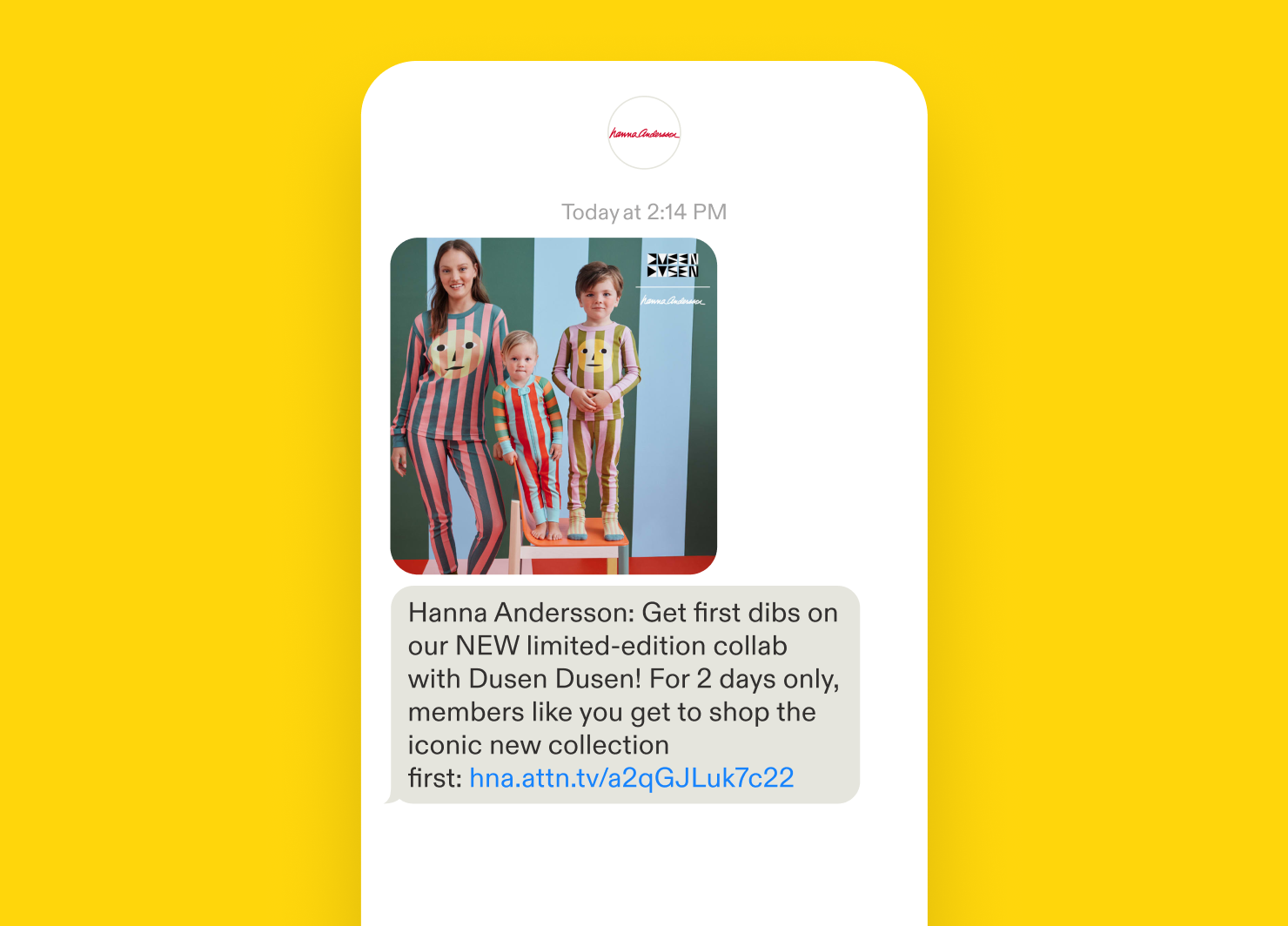 An SMS example of launching and announcing new seasonal products