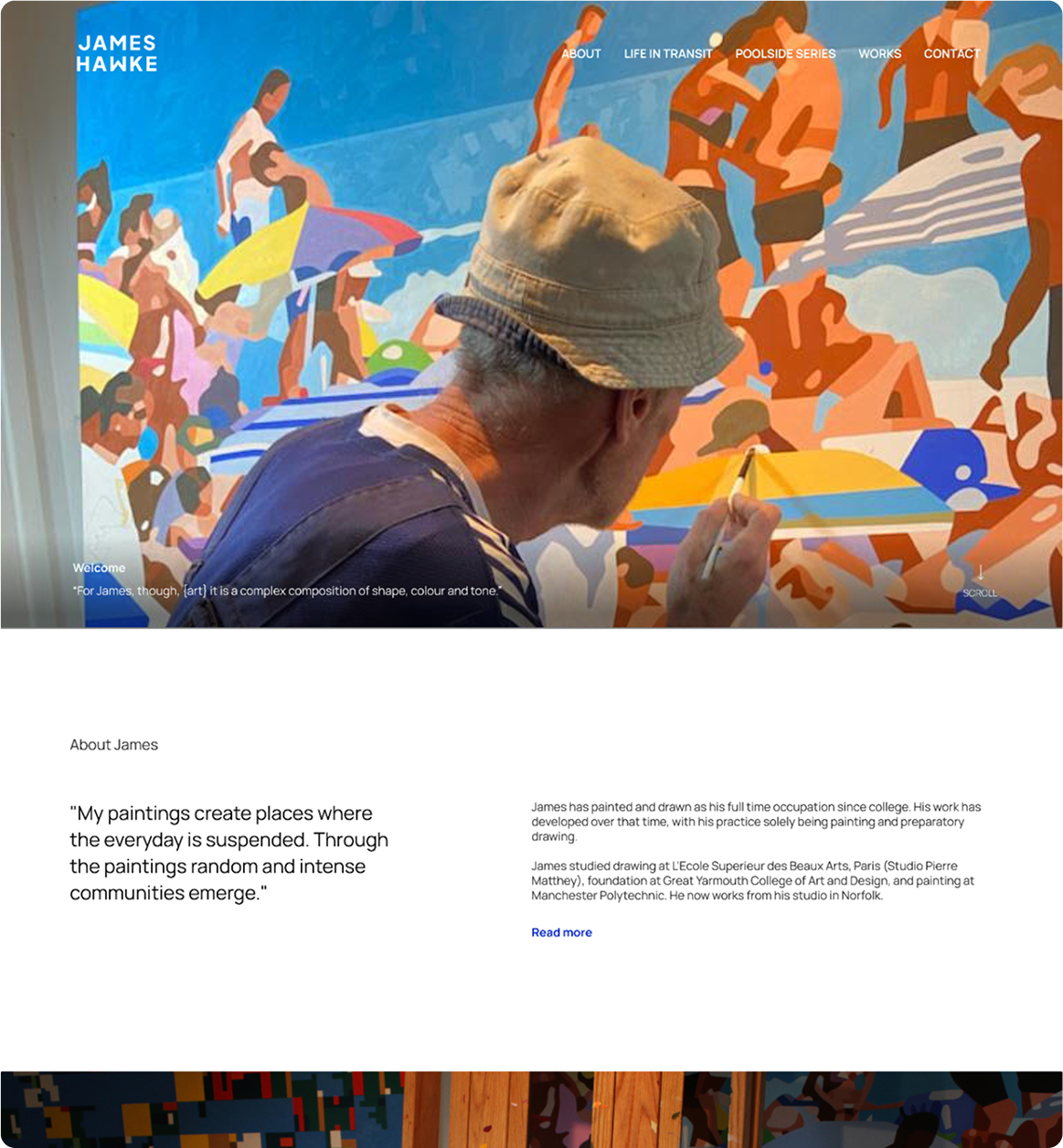 a man painting a mural