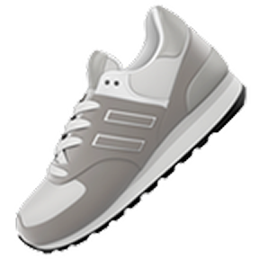 a grey and white shoe