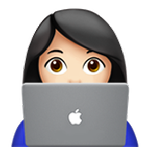 a cartoon of a girl with a laptop