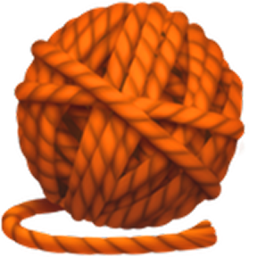 a ball of rope with a black background