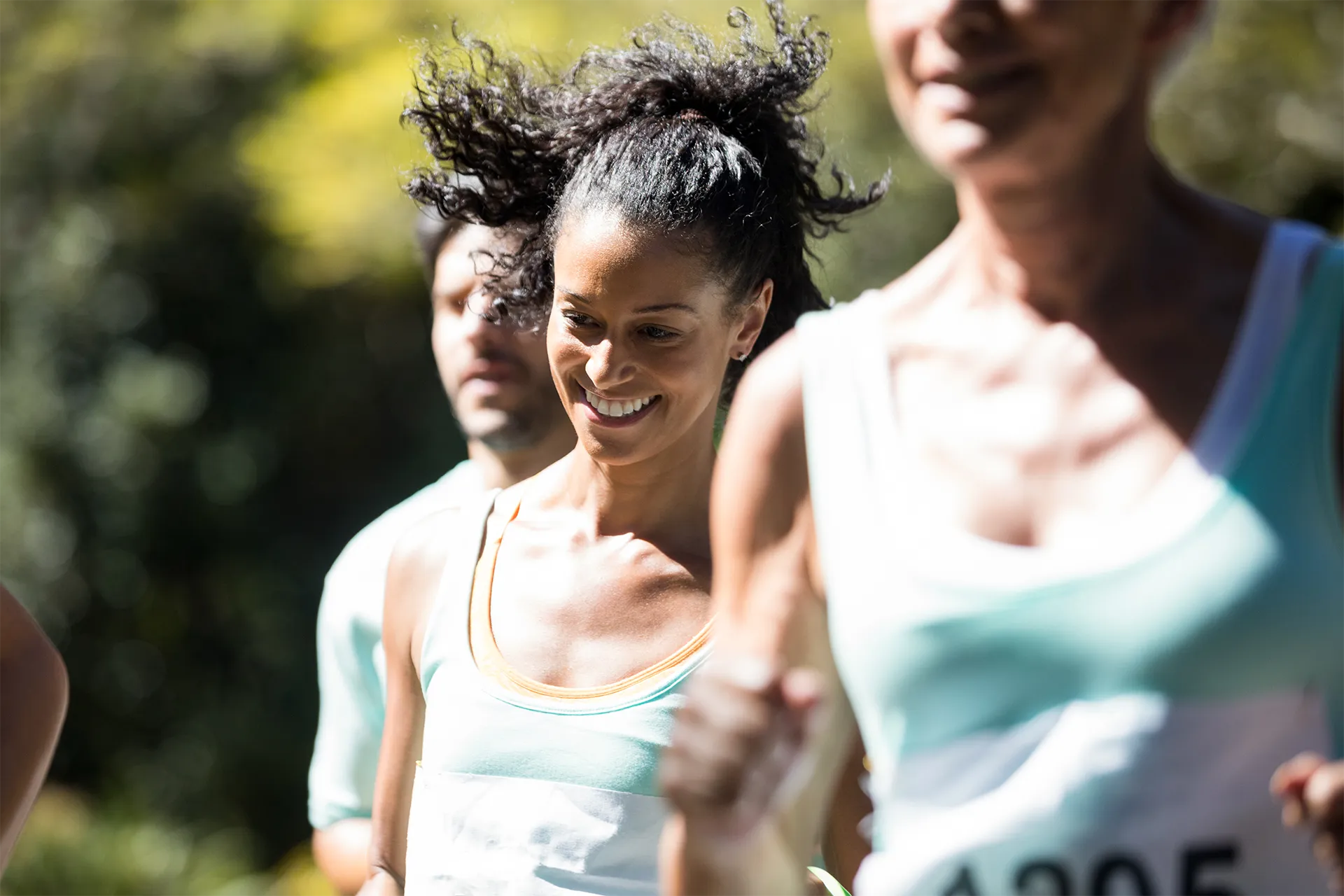 Group of people running