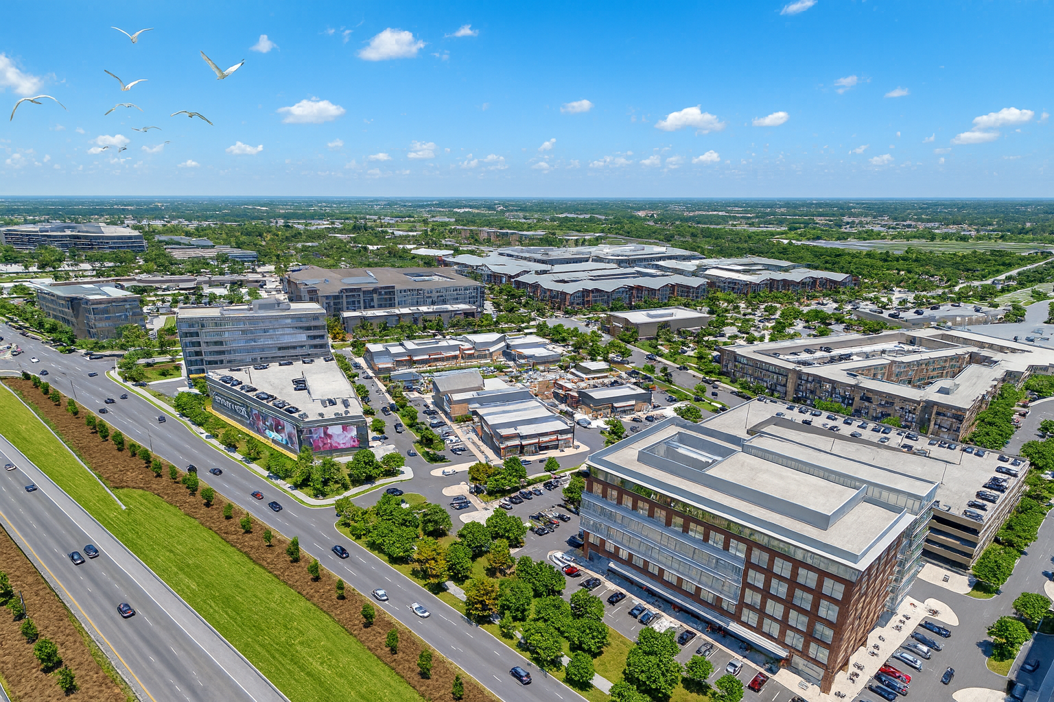 Crew cones, work zone sign, and neighborhood street improvements