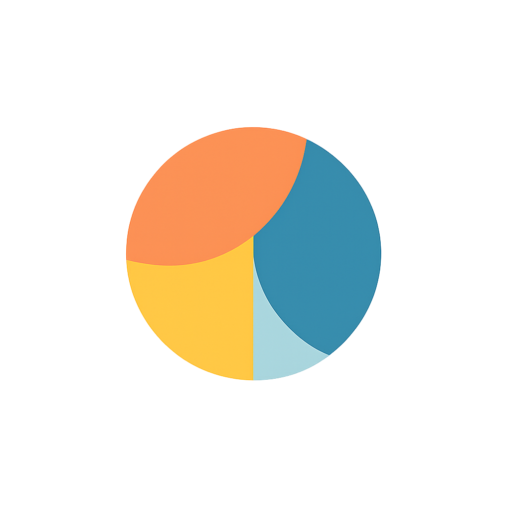Circular logo for Brand Vibe Talent Partners, featuring four overlapping color segments in warm coral, teal blue, golden yellow, and slate navy — symbolizing collaboration, adaptability, belonging, and excellence in culture-first recruiting