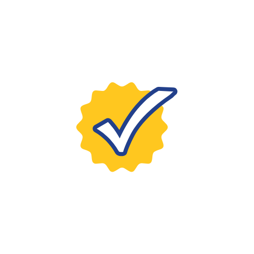 a yellow and white checkmark