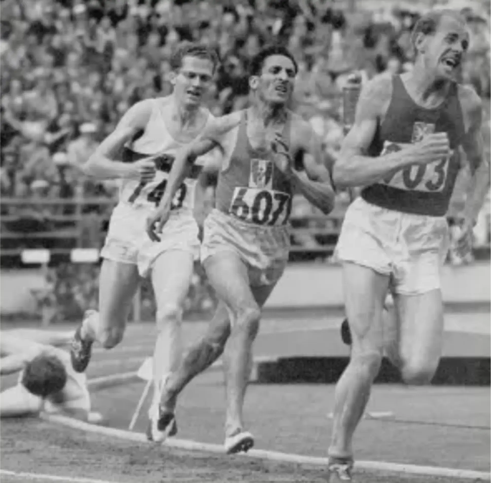 Image of track runners from the 1952 olympics
