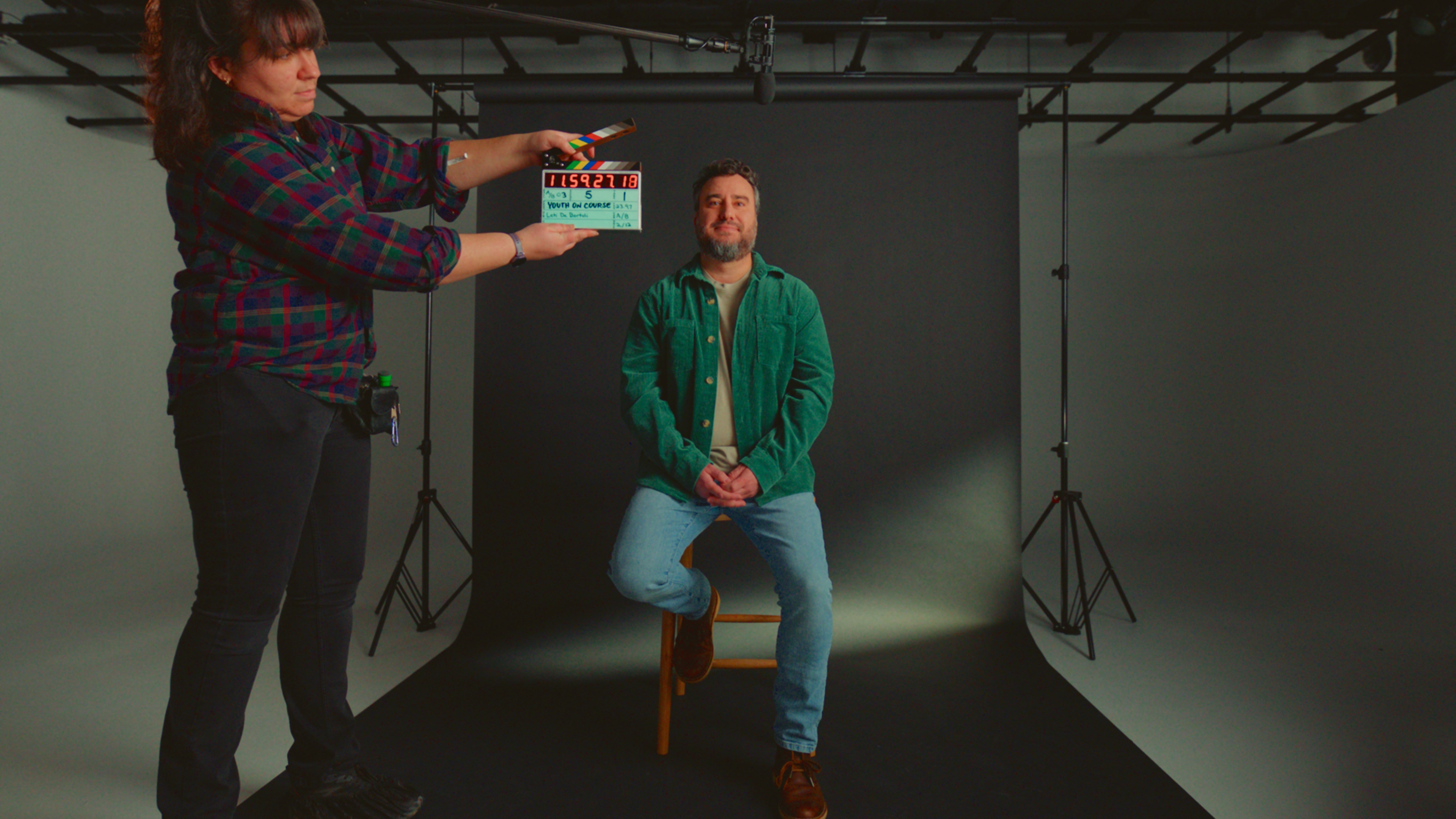 Behind the scenes on the set of the HubSpot 'Spotlight' campaign.