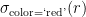\sigma_{\text{color}=\text{`red'}}(r)