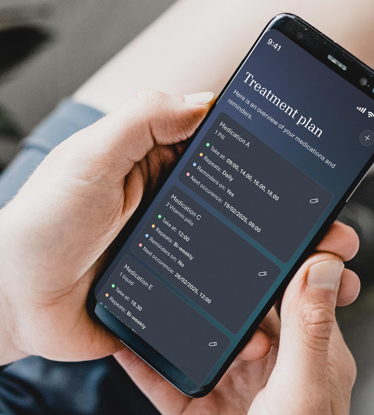 An app that shows a treatment plan.