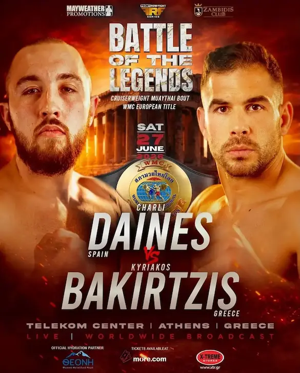 Charlie Daines en cartelera de kickboxing, atleta preparado por Patrón Strength Training