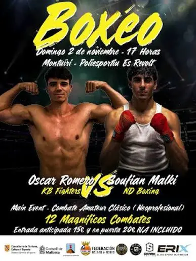 Cartel de combate de Óscar Romero, boxeador preparado por Patrón Strength Training