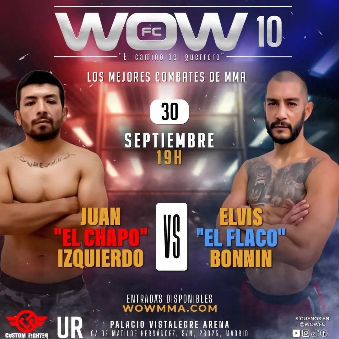 Elvis Bonnin en cartelera de MMA en WOW, atleta con preparación física de Patrón Strength Training