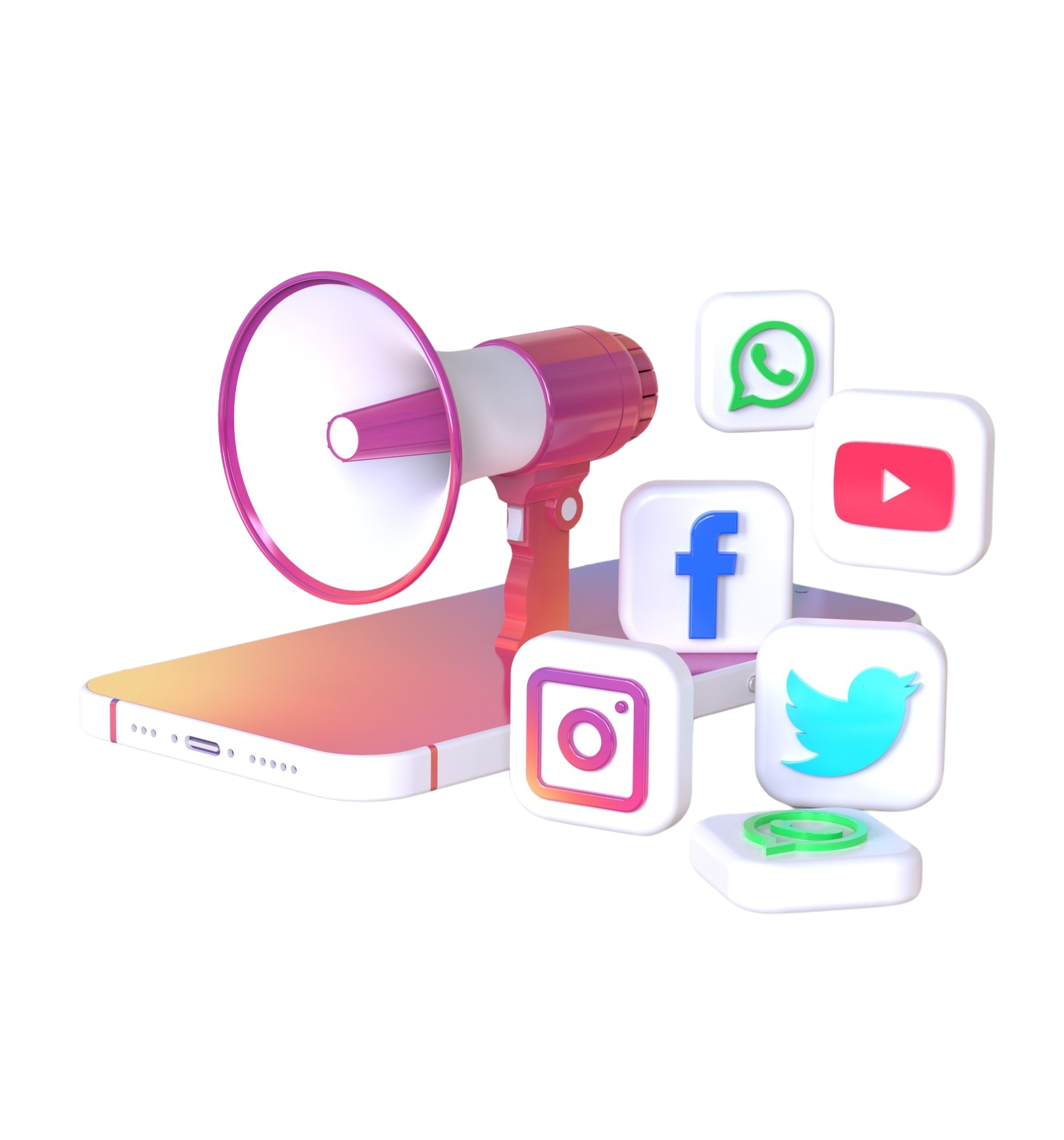 social media marketing image with microphone
