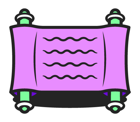 An unfurled scroll.