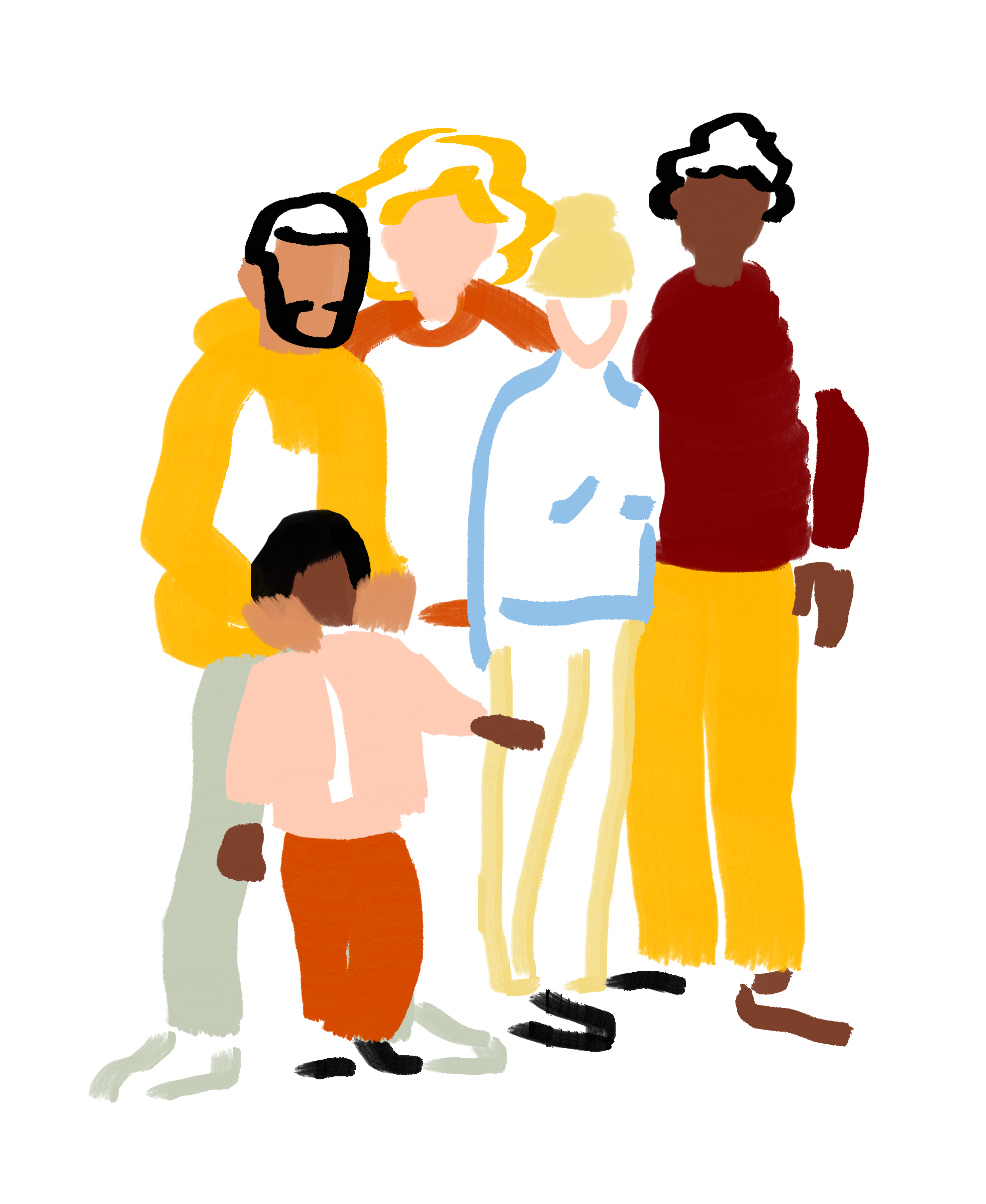 a community of people standing together.