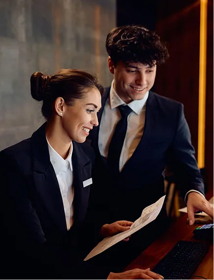 Front Desk people attending customers