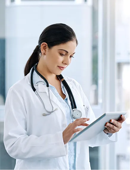Dr Reading a report 