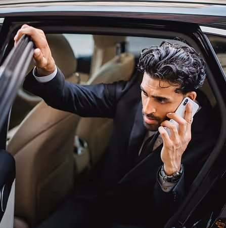 Customer talking on phone