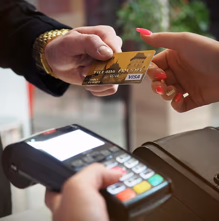 customer making payment through card