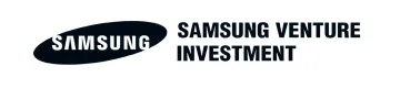 Samsung logo next to text saying Samsung Venture Investment in black on white background.