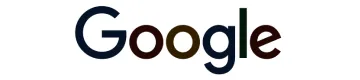 Google logo with black, brown, and dark green letters on a white background.