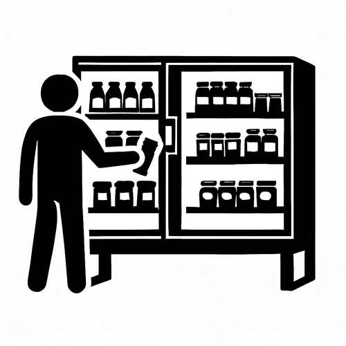 person getting item out of machine