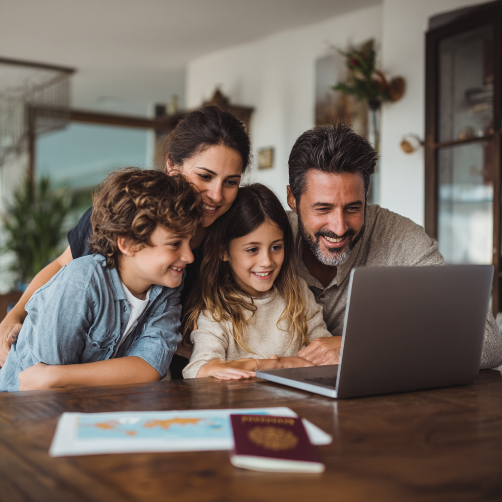 image of parents and staff discussing enrollment
