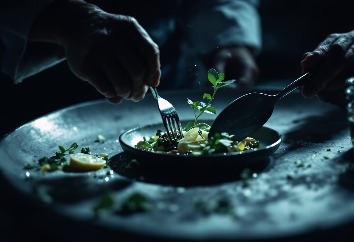 image of food preparation process (for a food truck)
